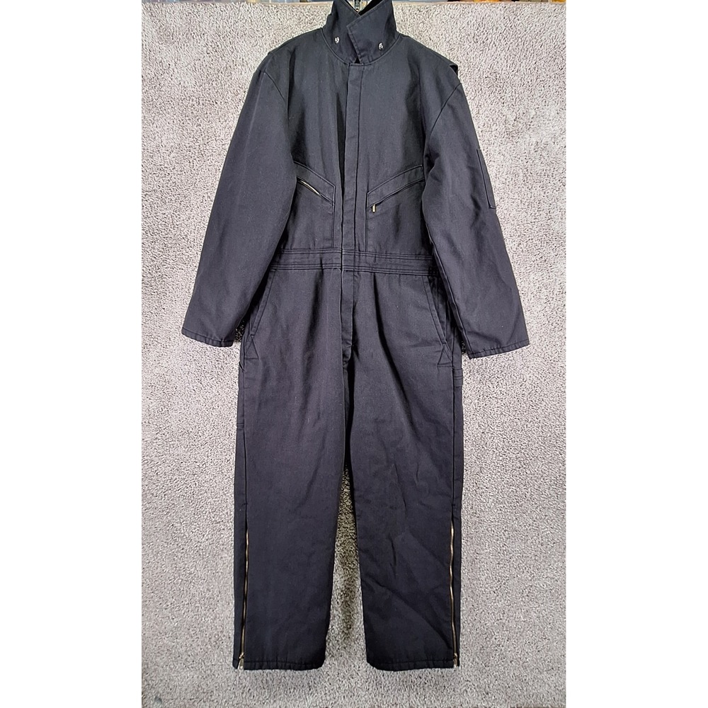 Walls Coverall Mens L Reg Black Insulated Workwear Jumpsuit Rugged Outdoors